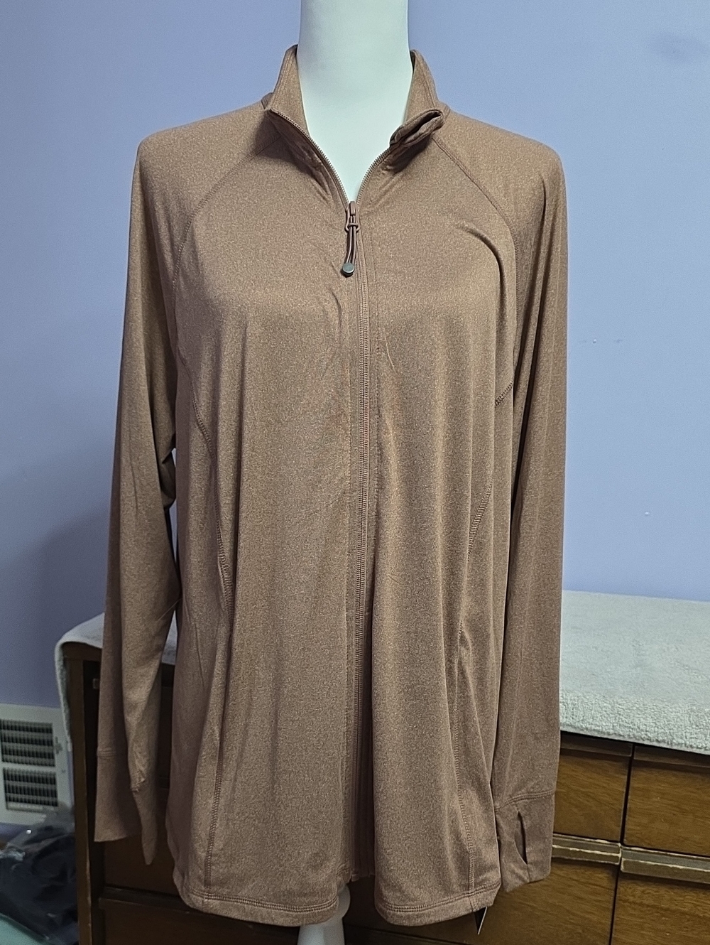 Ideology Women’s Full-Zip Bomber Jacket in Light Brown